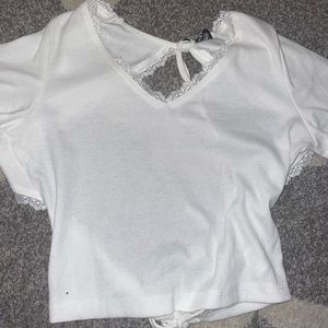 White open back tee shirt